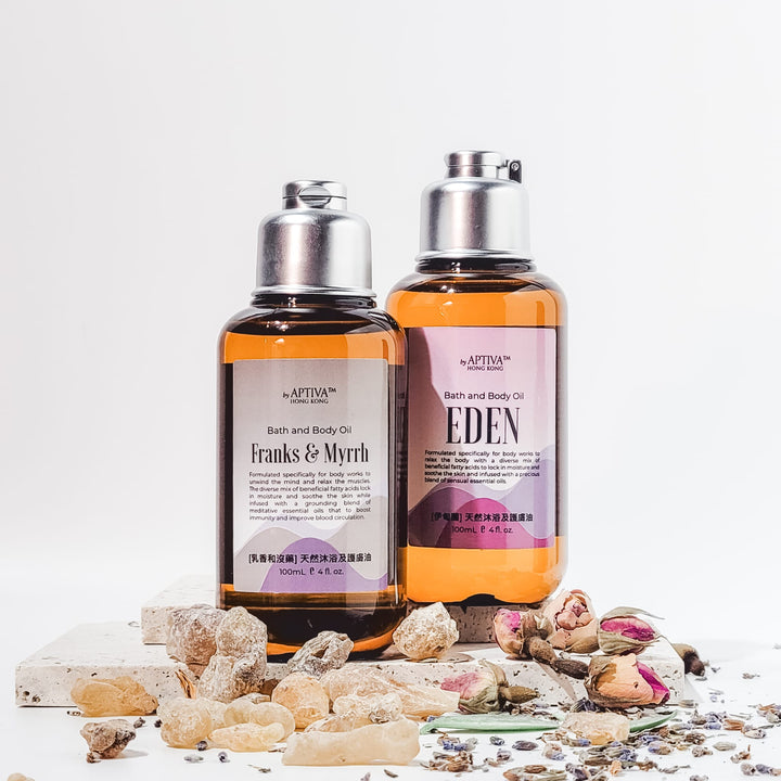 Franks & Myrrh + EDEN Bath & Body Oil Perfect Pairing - APTIVA Bath & Body Oil