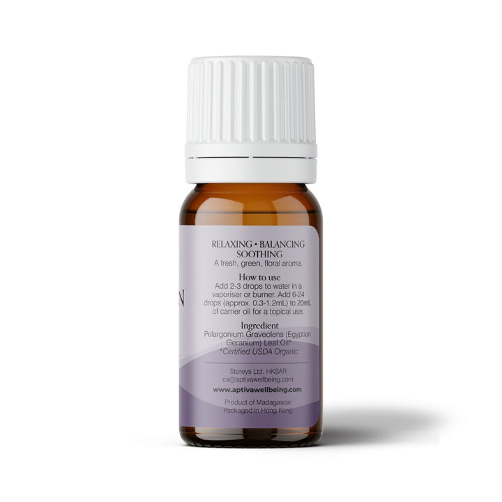 Organic Bourbon (Rose) Geranium Essential Oil - APTIVA