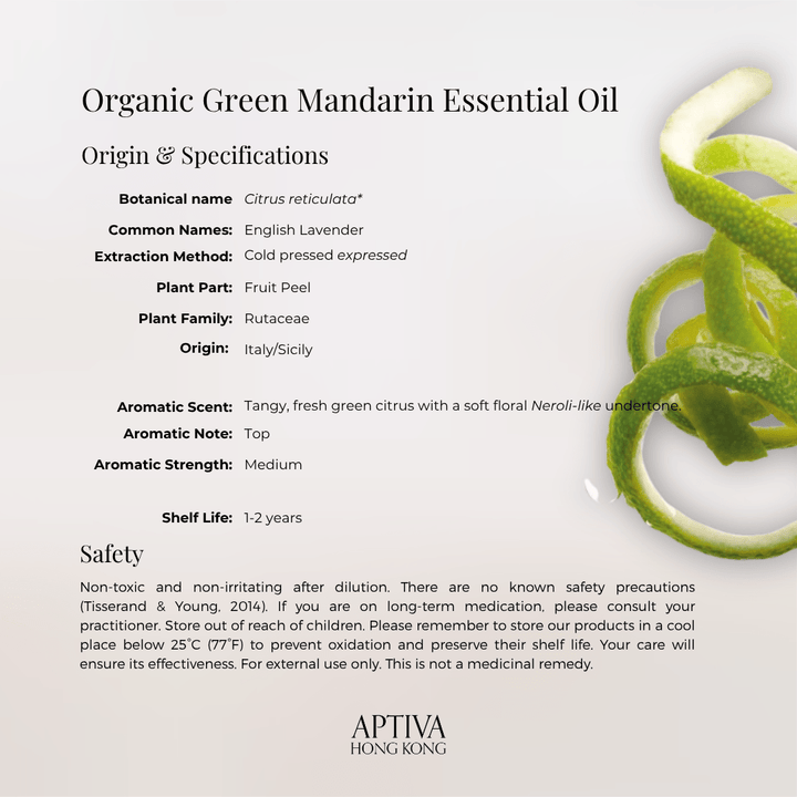 Organic Green Mandarin Essential Oil - APTIVA