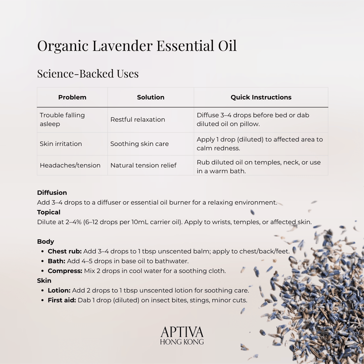Organic Lavender Essential Oil - APTIVA